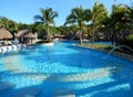 Pool amenities at a tropical resort in Cancun, Mexico Royalty Free Stock Photo