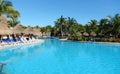 Pool amenities at a tropical resort in Cancun, Mexico Royalty Free Stock Photo