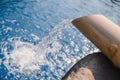 Pool spa still life with bamboo fountain and zen stone Royalty Free Stock Photo