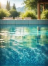 Pool split view above and below water with copy space Royalty Free Stock Photo