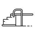 Pool stairs icon, outline style