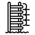 Pool stairs icon, outline style