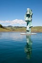 Pool with Statue in Napa Valley Royalty Free Stock Photo