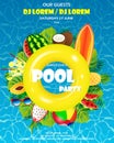 Pool party invitation Royalty Free Stock Photo