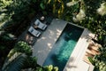 Pool surrounded by greenery Royalty Free Stock Photo