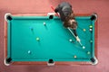 Pool table from above Royalty Free Stock Photo