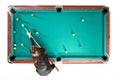 Pool table from above Royalty Free Stock Photo