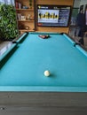 Pool table balls rack Royalty Free Stock Photo