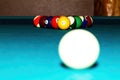 Pool Table With Balls Racked Up For Break Royalty Free Stock Photo