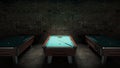 Pool table with brick wall Royalty Free Stock Photo