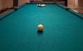 Cue ball is lined up and ready to break Royalty Free Stock Photo