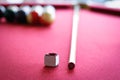 Pool Table, Stick and Chalk