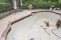 Pool tile border prep work Royalty Free Stock Photo