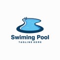 simple swimming pool vector logo template