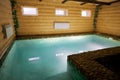 Pool in a wooden sauna