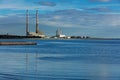 Poolbeg chimneys of the Ringsend area of Dublin, Ireland