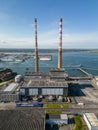 Poolbeg towers in Dublin Port on an early summers day