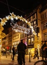 Poolice officers surveillance of Christmas Market area people Royalty Free Stock Photo