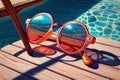 Poolside Accessories: Sunglasses on a Lounge Chair - Generative AI