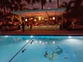 Poolside bar in florida sunset