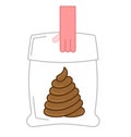 Poop bag isolated. Shit dog in package. Turd packaging Royalty Free Stock Photo