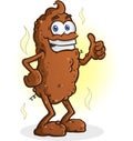 Poop Cartoon Character Standing Thumbs Up