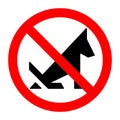 Poop dog stop prohibition sign black silhouette