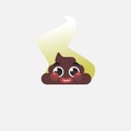 Poop emoticon, Shit icon, smiling face, vector illustration Royalty Free Stock Photo