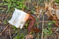 Poop, human excrement in the grass, fecal matter, or just ordinary shit, crap. Environmental Pollution.