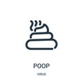 poop icon vector from virus collection. Thin line poop outline icon vector illustration