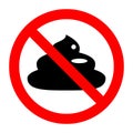 Poop stop forbidden prohibition sign Royalty Free Stock Photo