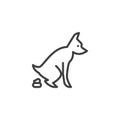 Pooping Dog line icon