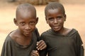 Poor African boys smiling