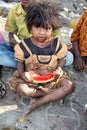 Poor Beggar Girl Royalty Free Stock Photo