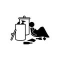 poor beggar icon. Element of poor man illustration. Premium quality graphic design icon. Signs and symbols collection icon for