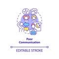 Poor communication concept icon