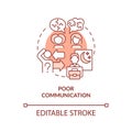 Poor communication red concept icon