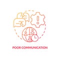 Poor communication red gradient concept icon