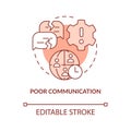 Poor communication terracotta concept icon