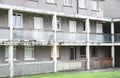 Poor council house flats abandoned in village with bad poverty in Glasgow Royalty Free Stock Photo