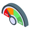 Poor credit score icon, isometric style