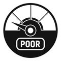 Poor credit score icon, simple style