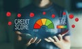 Poor credit score with young man Royalty Free Stock Photo