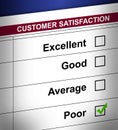 Poor customer survey terrible service Royalty Free Stock Photo