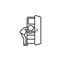 Poor and empty refrigerator icon. Element of poverty social life icon for mobile concept and web apps. Thin line Poor and empty re