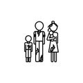 Poor family icon. Element of poverty social life icon for mobile concept and web apps. Thin line Poor family icon can be used for Royalty Free Stock Photo