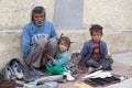 Poor family in Leh, India Royalty Free Stock Photo