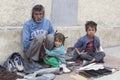 Poor family in Leh, India Royalty Free Stock Photo