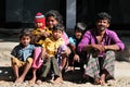 A poor family in slum with happy life Royalty Free Stock Photo