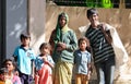 A poor family in slum with happy life Royalty Free Stock Photo